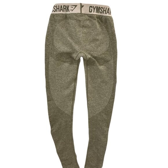 GymShark Flex Contour Low Rise Leggings Green Khaki & Sand - Picture 11 of 14